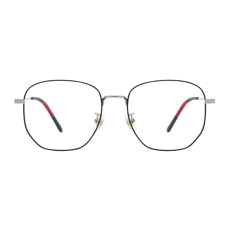 Polygon Black Silver Eyeglasses