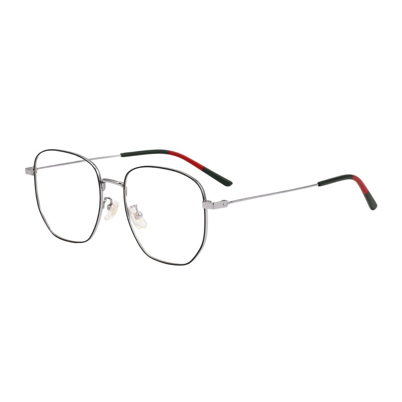Polygon Black Silver Eyeglasses