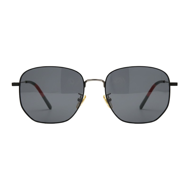 Polygon Black Silver Eyeglasses