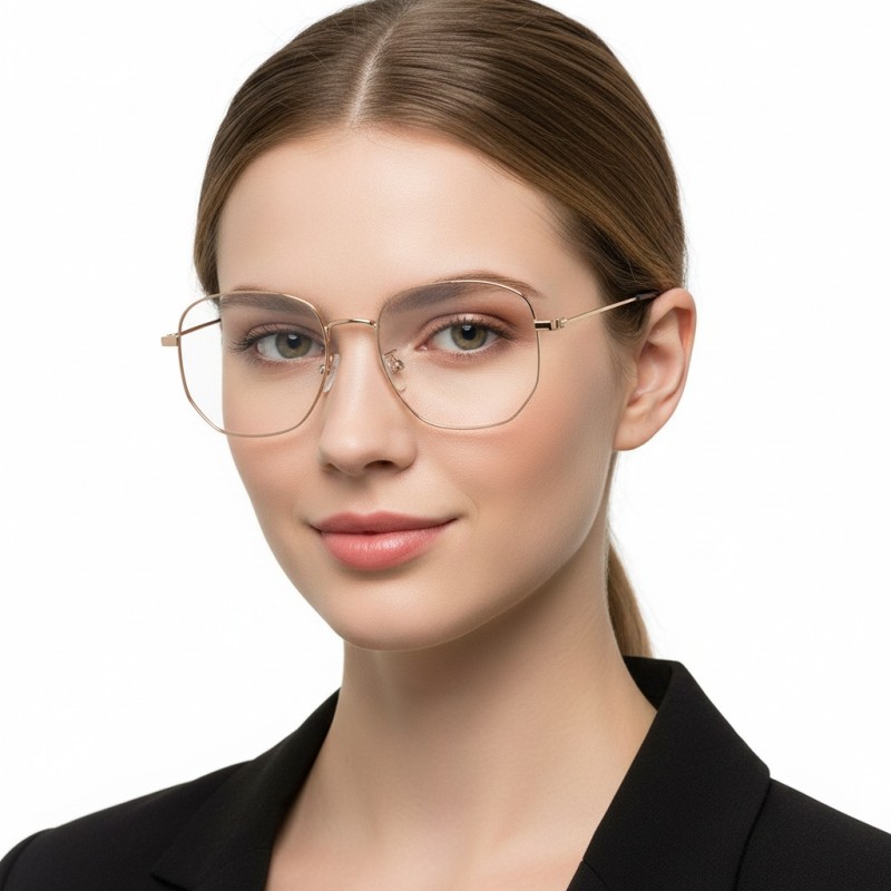 Polygon Golden Eyeglasses