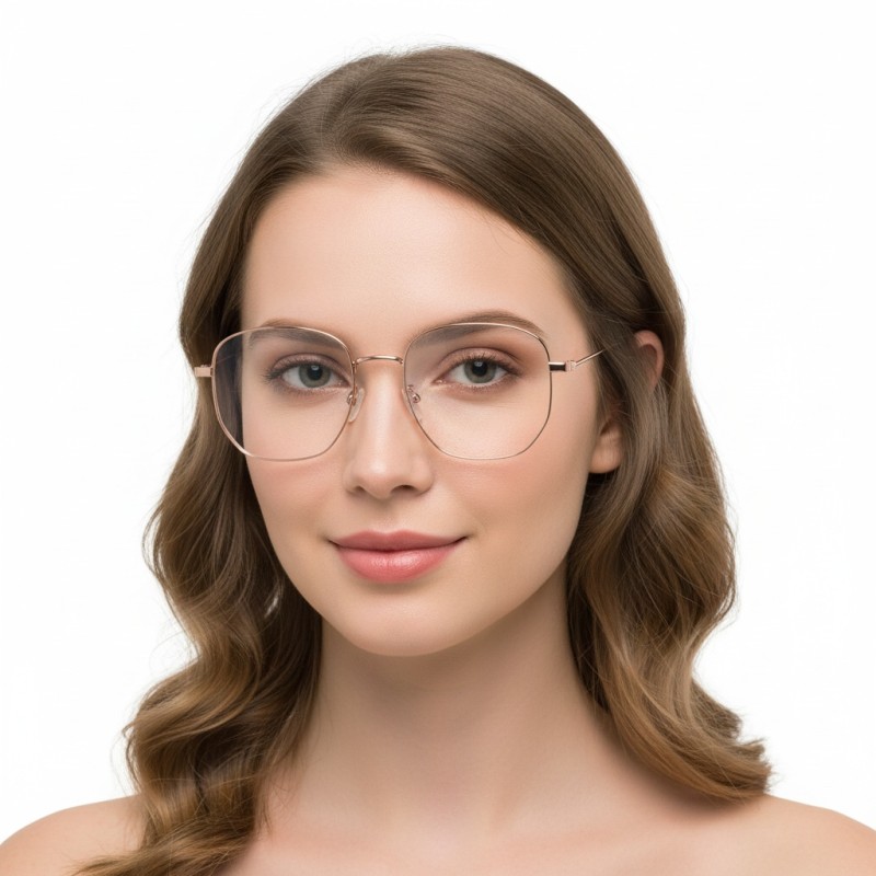 Polygon  Rose Gold Eyeglasses