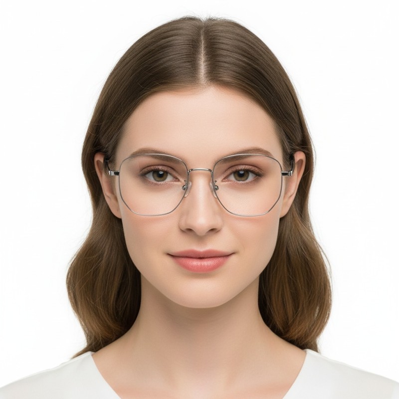Polygon Silver Eyeglasses