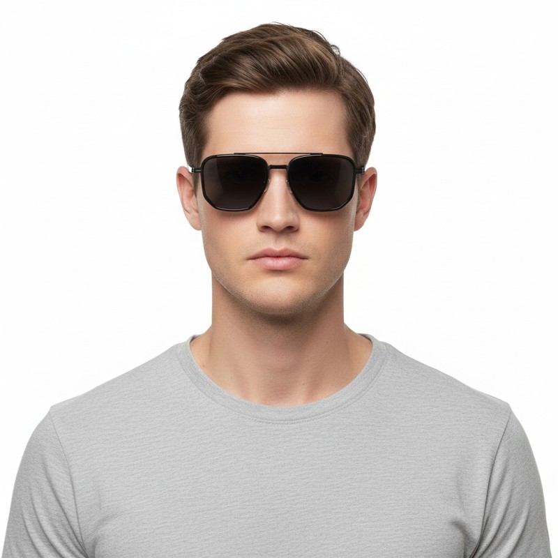 Polygon Black Eyeglasses