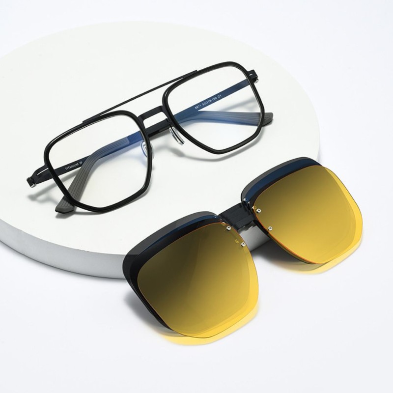 Polygon Black Eyeglasses