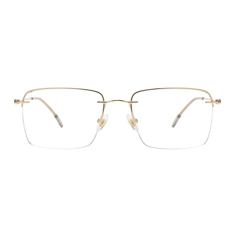 Rectangle Golden Eyeglasses