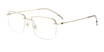 Rectangle Golden Eyeglasses