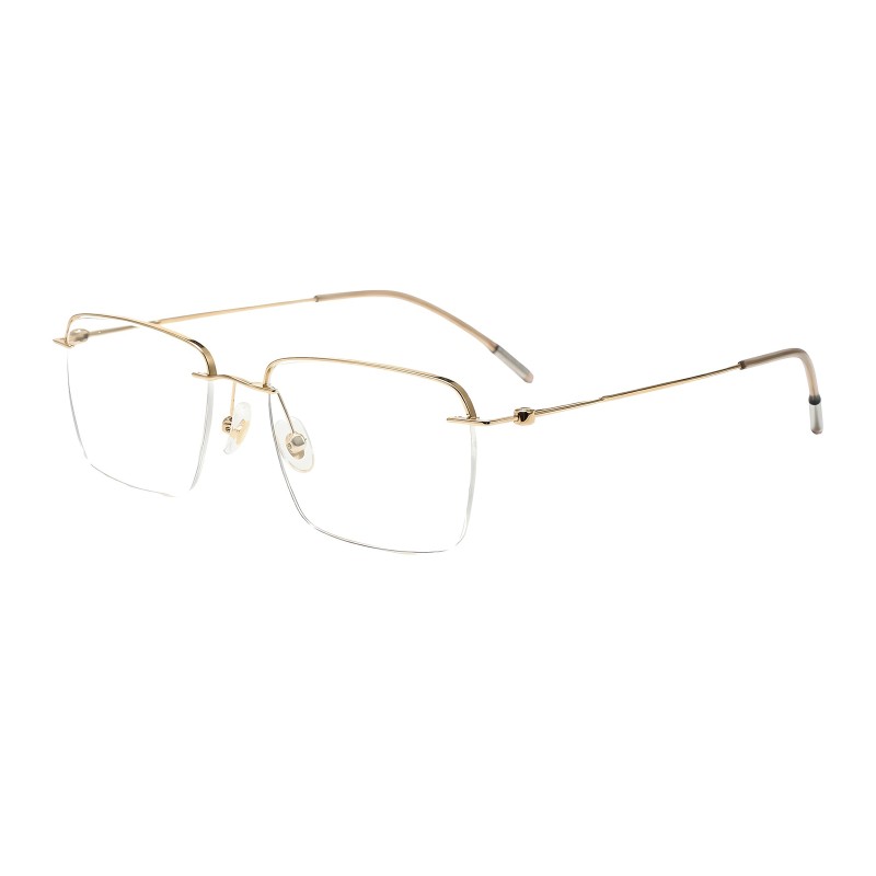 Rectangle Golden Eyeglasses