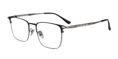  Rectangle Black Gunmetal Eyeglasses