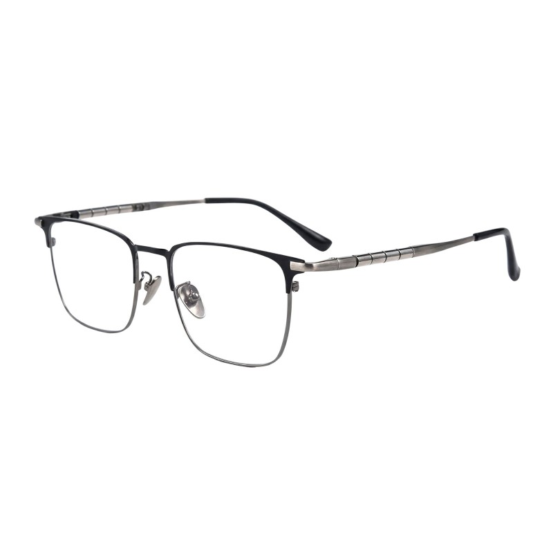  Rectangle Black Gunmetal Eyeglasses