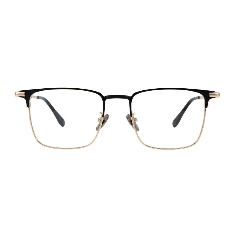  Rectangle Black Golden Eyeglasses