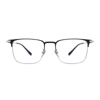 Rectangle Black Silver Eyeglasses