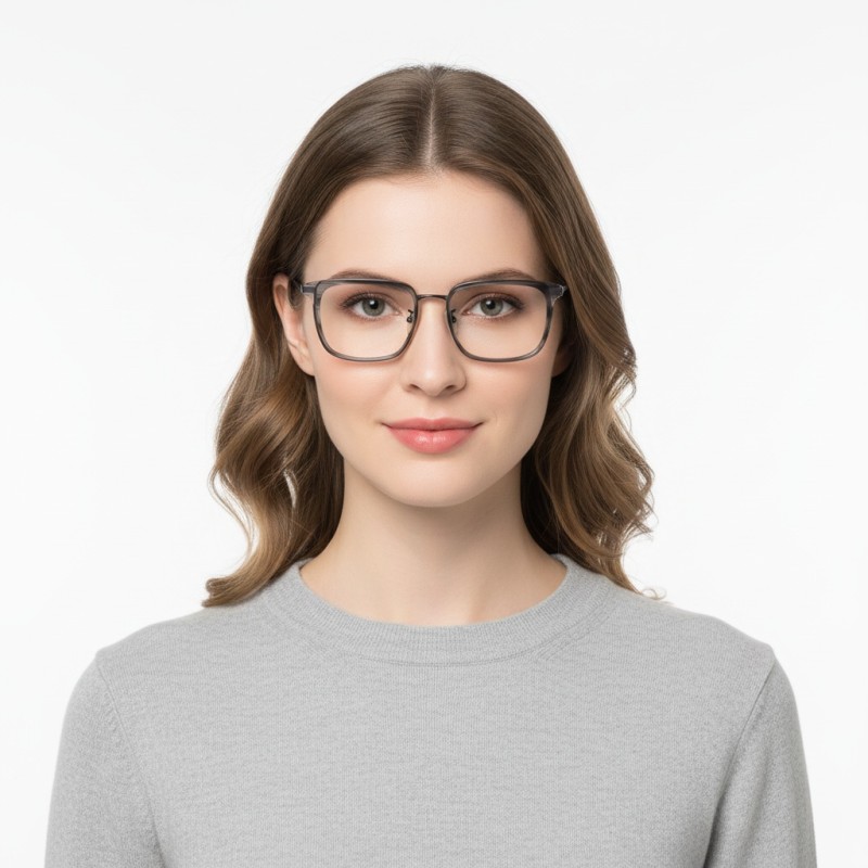 Square Gray Eyeglasses
