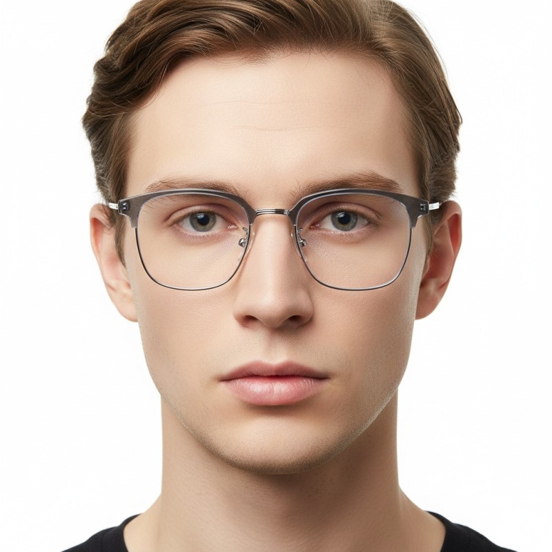 Browline Gray Eyeglasses