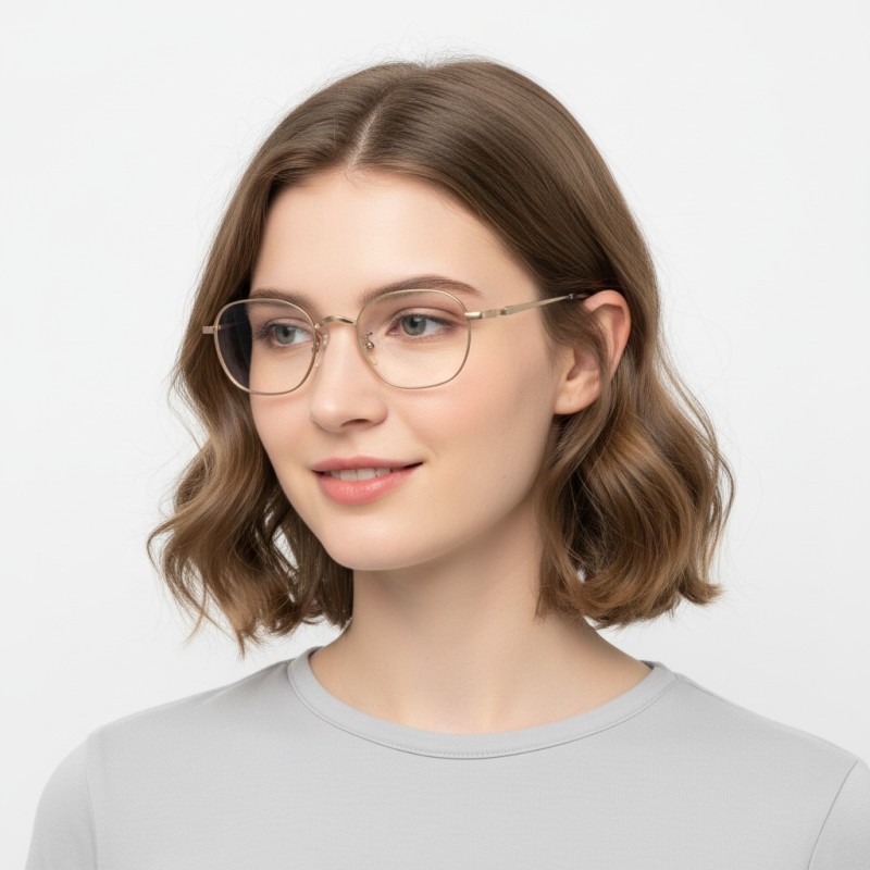 Polygon Champagne Eyeglasses