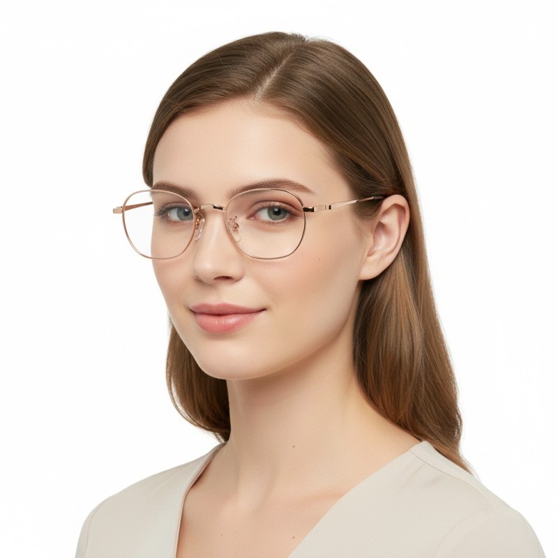 Polygon Rose Gold Eyeglasses