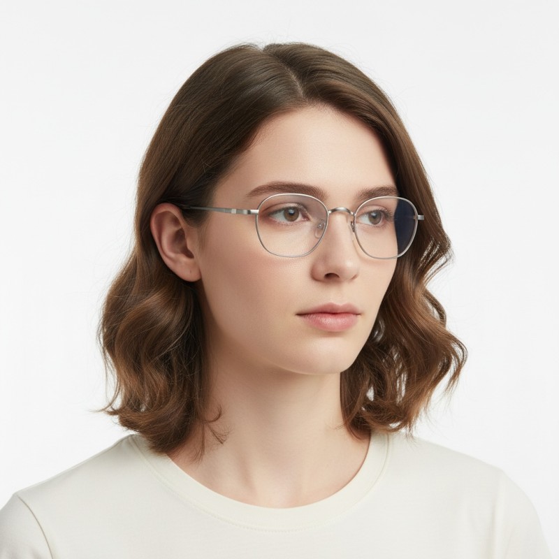 Polygon Silver Eyeglasses