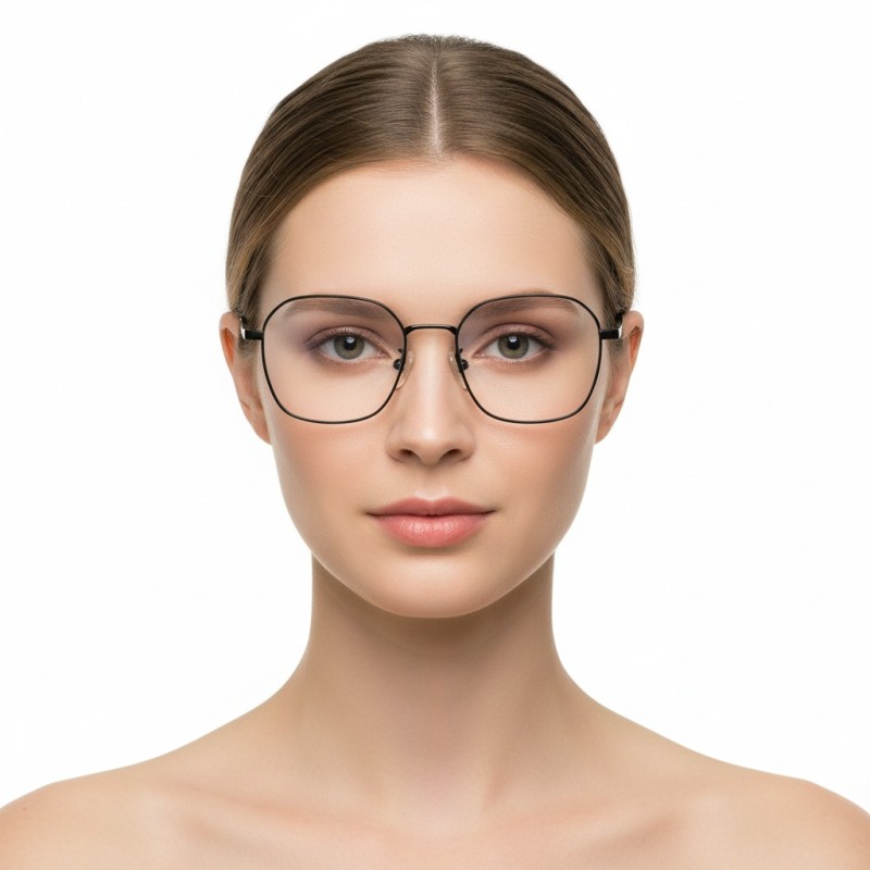 Polygon Black Eyeglasses