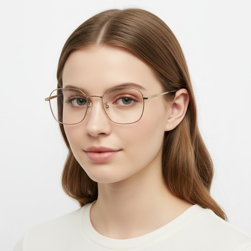 Polygon Golden Eyeglasses