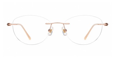 Adeline Rose Gold Cat Eye Prescription Glasses
