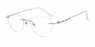Adeline Rose Gold Cat Eye Prescription Glasses