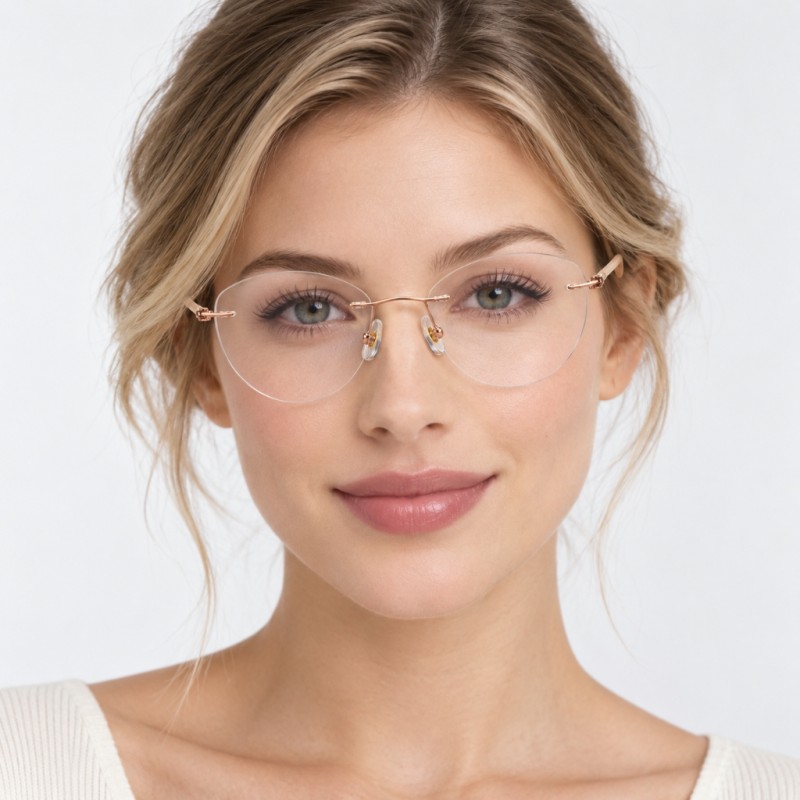 Adeline Rose Gold Cat Eye Prescription Glasses additional view