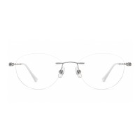 Adeline - Cat Eye Silver Eyeglasses