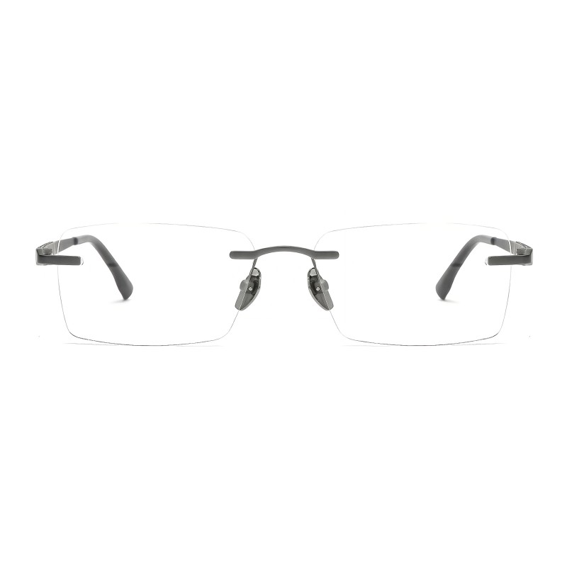 Rectangle Gunnmetal Eyeglasses