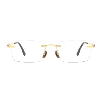 Rectangle Golden Eyeglasses