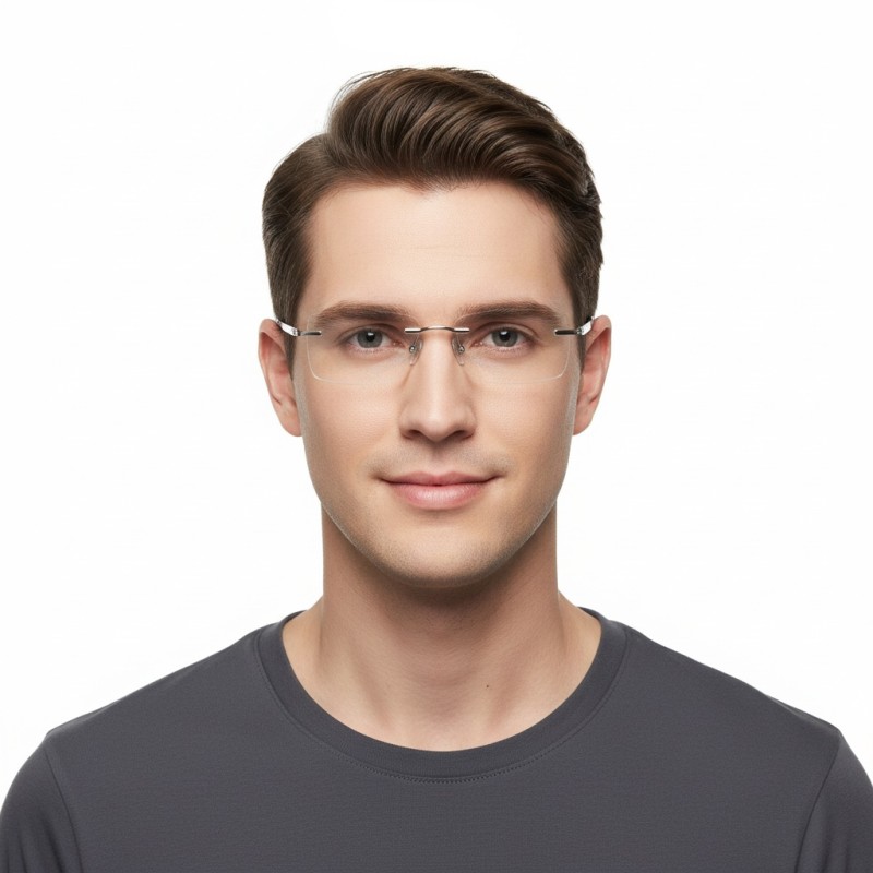 Rectangle Silver Eyeglasses