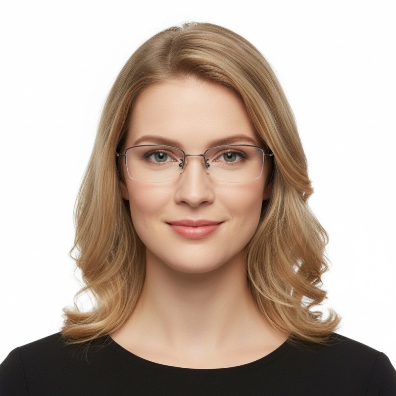 Rectangle Gunmetal Eyeglasses