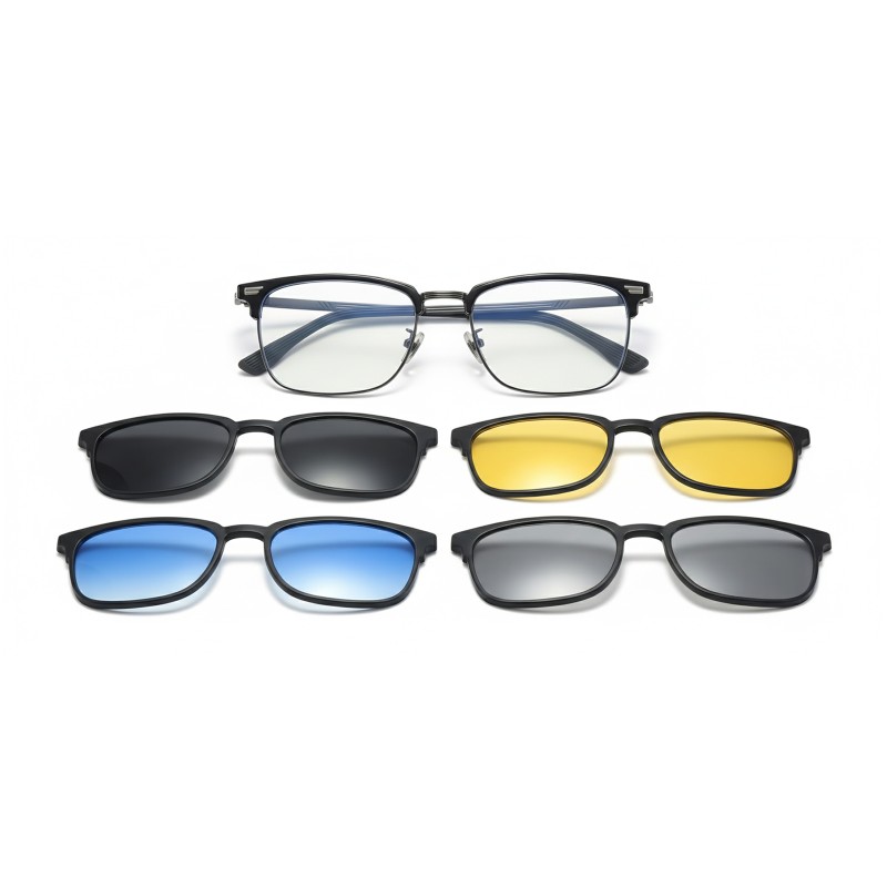 Square Black Gunmetal Eyeglasses