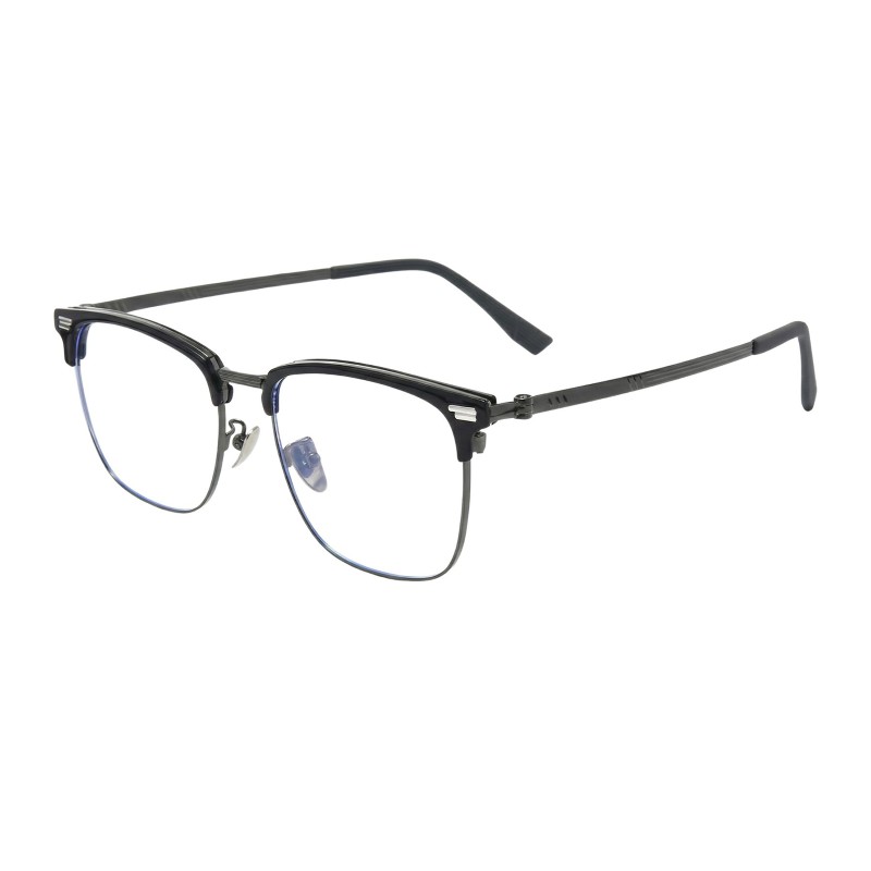 Square Black Gunmetal Eyeglasses