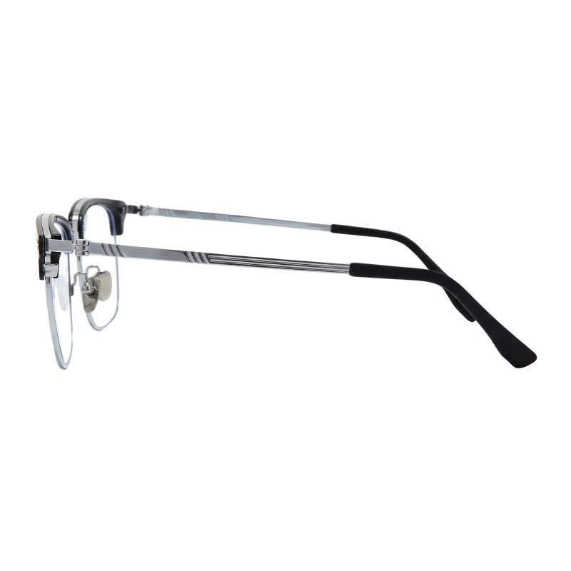 Square Black Silver Eyeglasses