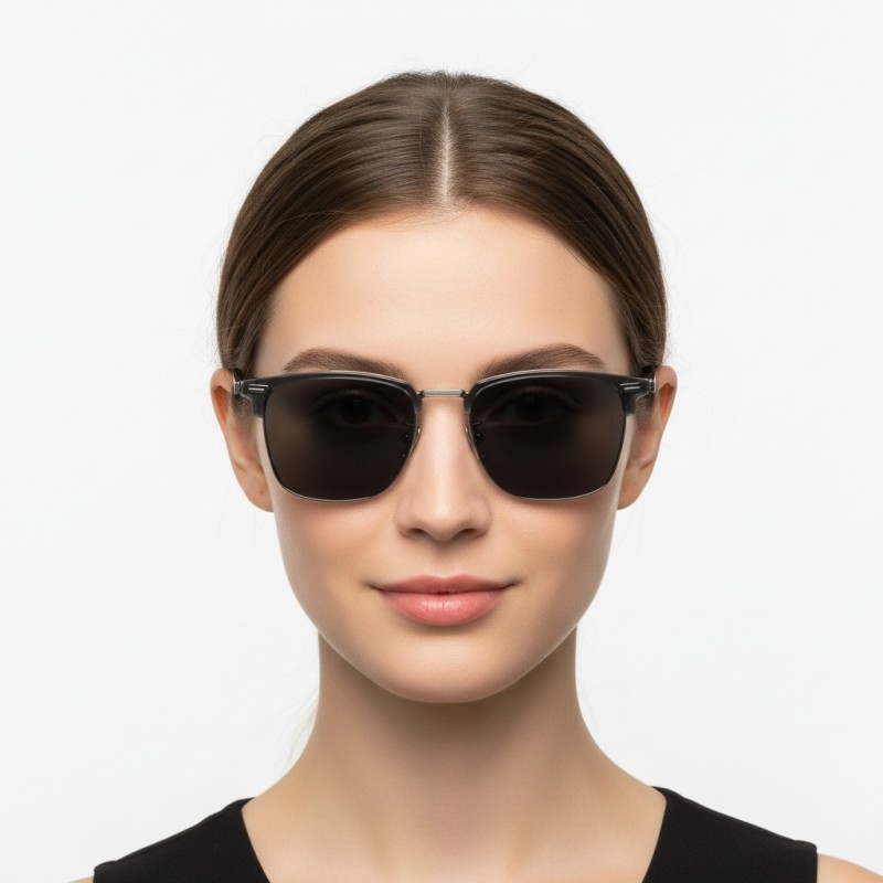 Square Gray Eyeglasses