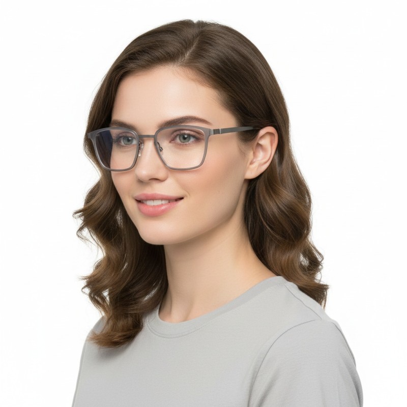 Square Gray Eyeglasses