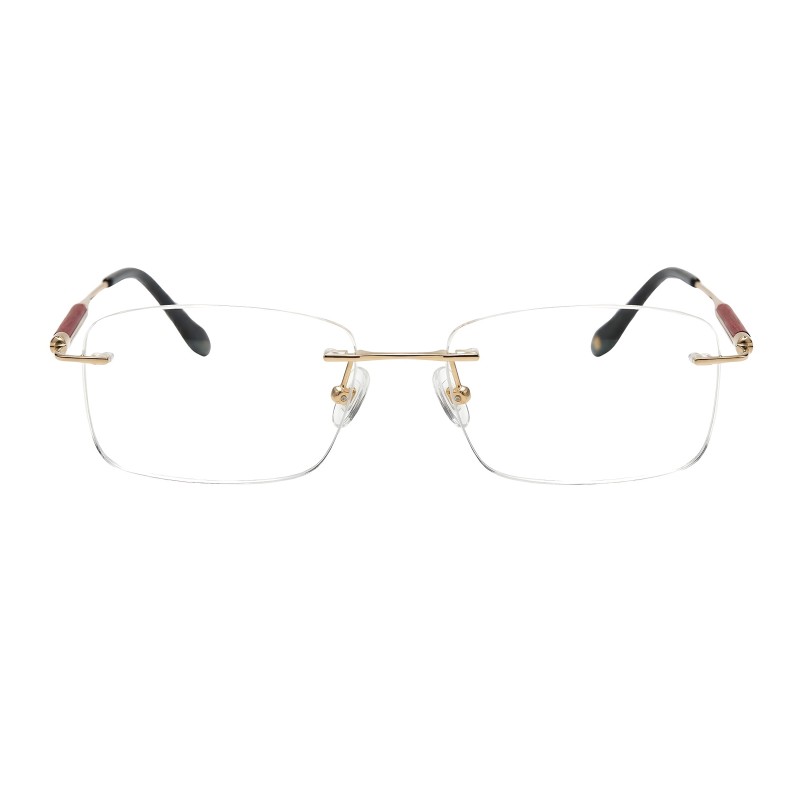Rectangle Golden Eyeglasses