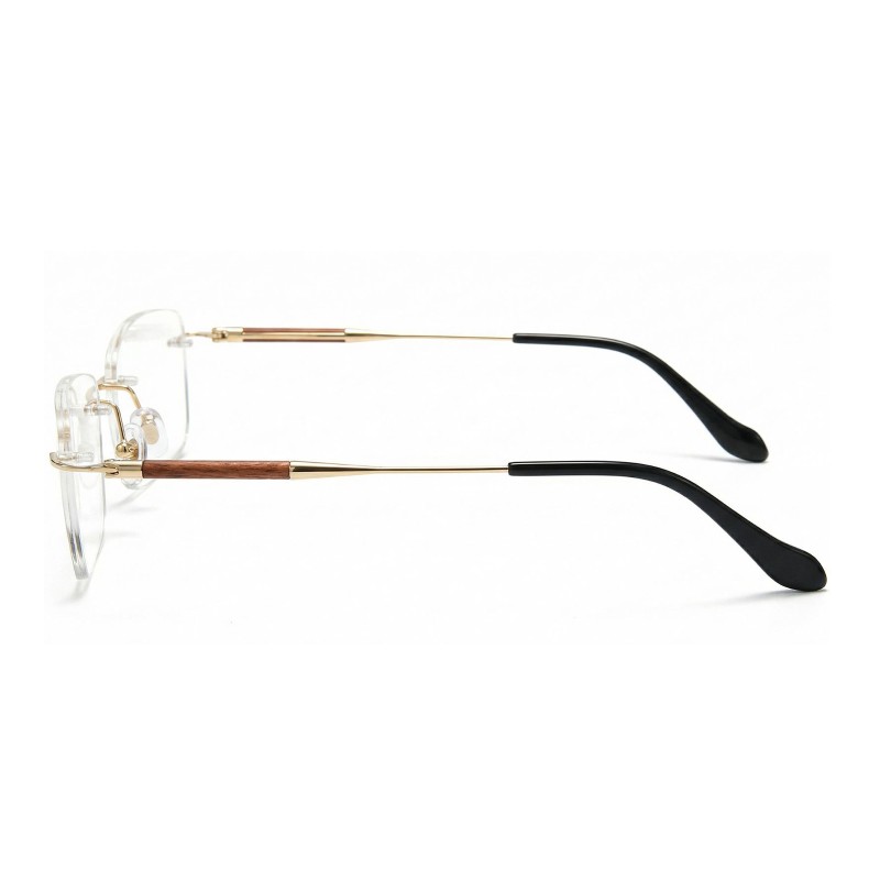 Rectangle Golden Eyeglasses