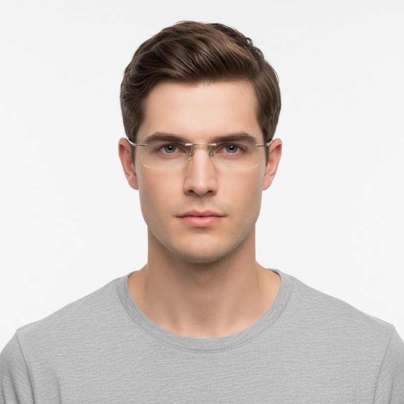 Rectangle Silver Eyeglasses