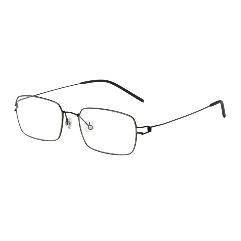 Rectangle Black Silver Eyeglasses