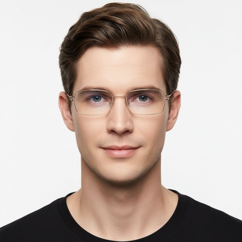 Rectangle Black Silver Eyeglasses