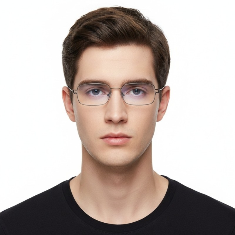 Rectangle Gunmetal Eyeglasses