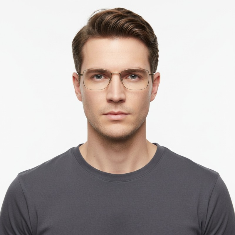 Square Golden Eyeglasses