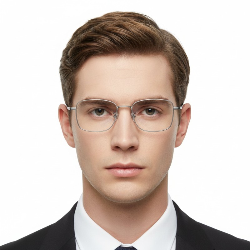 Square Silver Eyeglasses