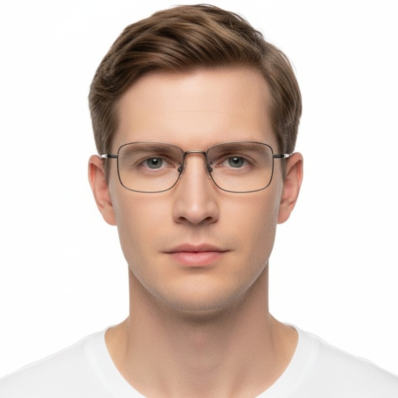 Square Gunmetal Eyeglasses