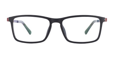 Dynamic Black Red Rectangle Prescription Glasses
