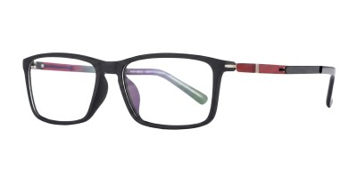 Dynamic Black Red Rectangle Prescription Glasses