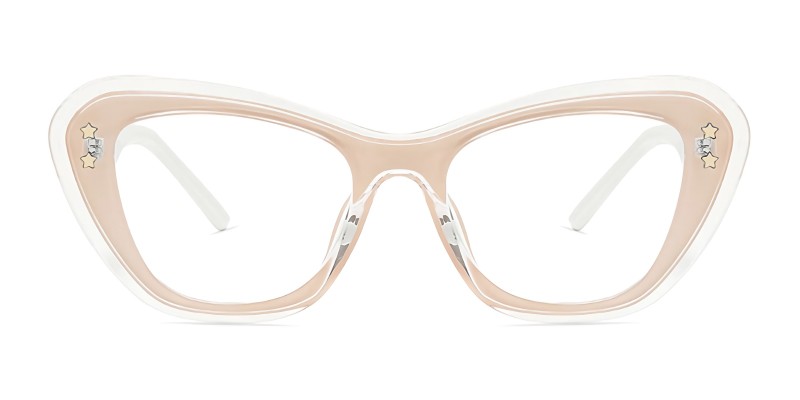 Star Beige Cat Eye Prescription Glasses