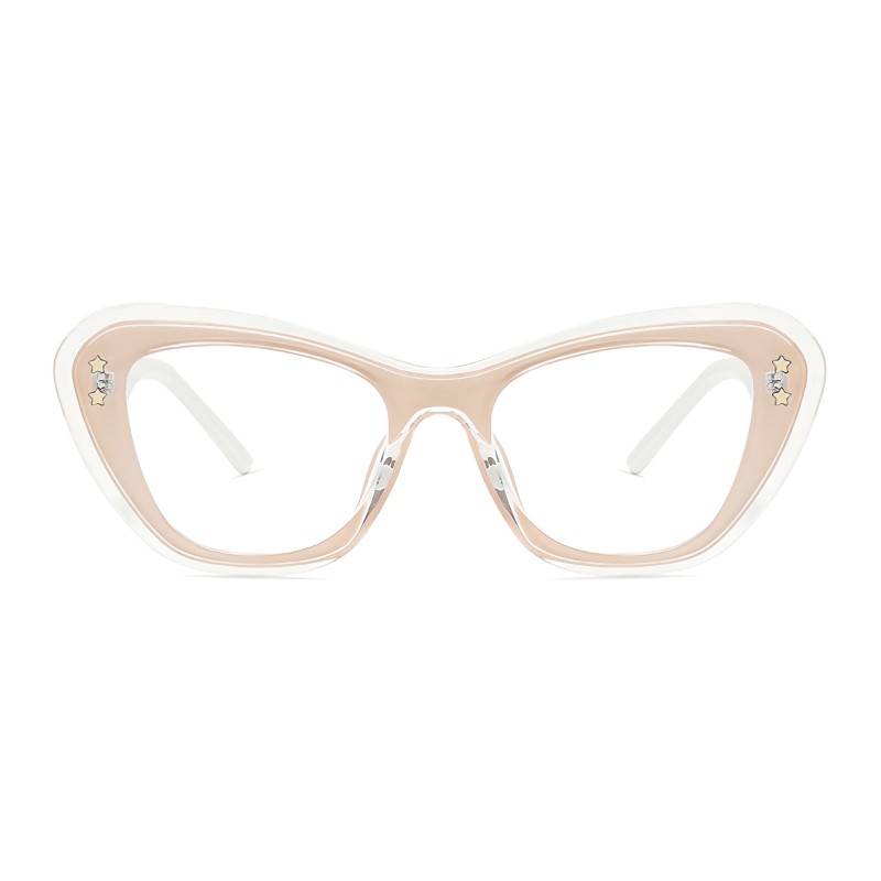 Cat Eye Beige Eyeglasses