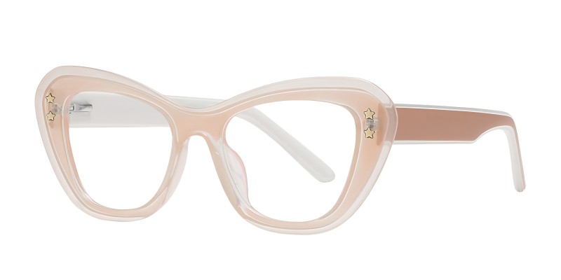 Star Beige Cat Eye Prescription Glasses additional view
