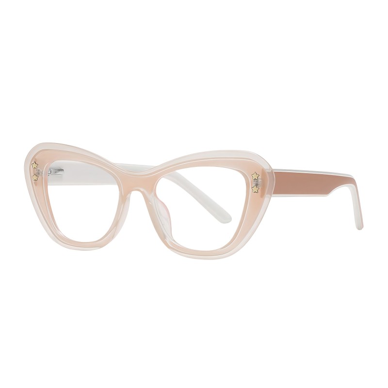 Cat Eye Beige Eyeglasses